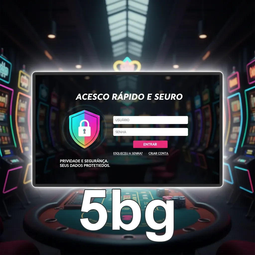 Tela de login rápida e segura da 5bg para jogos.