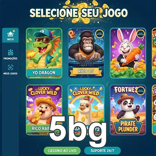 Tela do aplicativo do 5bg mostrando jogos disponíveis.