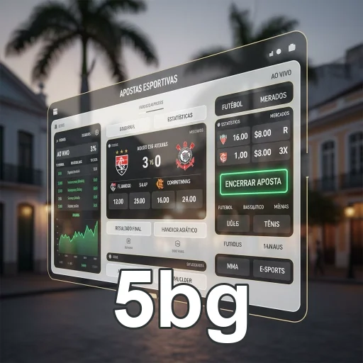 Interface de apostas esportivas da 5bg destacando jogos ao vivo.