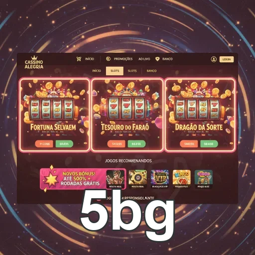 Tela principal de slots da 5bg com jogos populares.