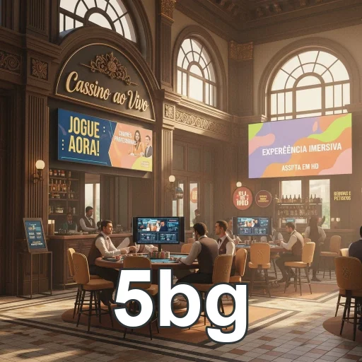 Interior de cassino ao vivo na 5bg, oferecendo jogos interativos.