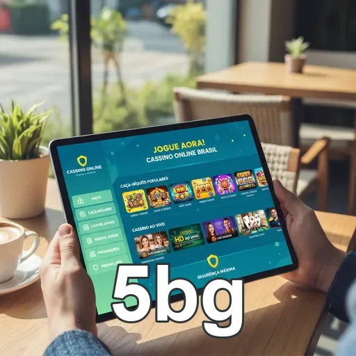 Usuário acessando serviços VIP no site 5bg em tablet.