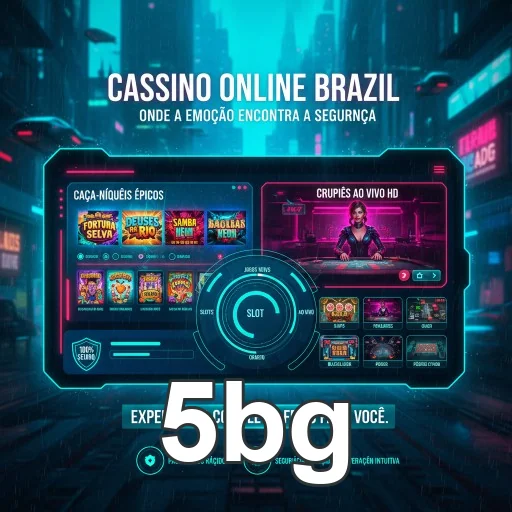 Interface da 5bg mostrando slots e jogos ao vivo.