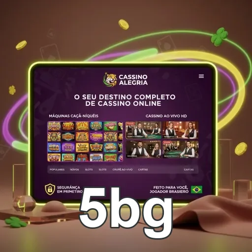 Interface do cassino 5bg mostrando slots e serviços VIP.