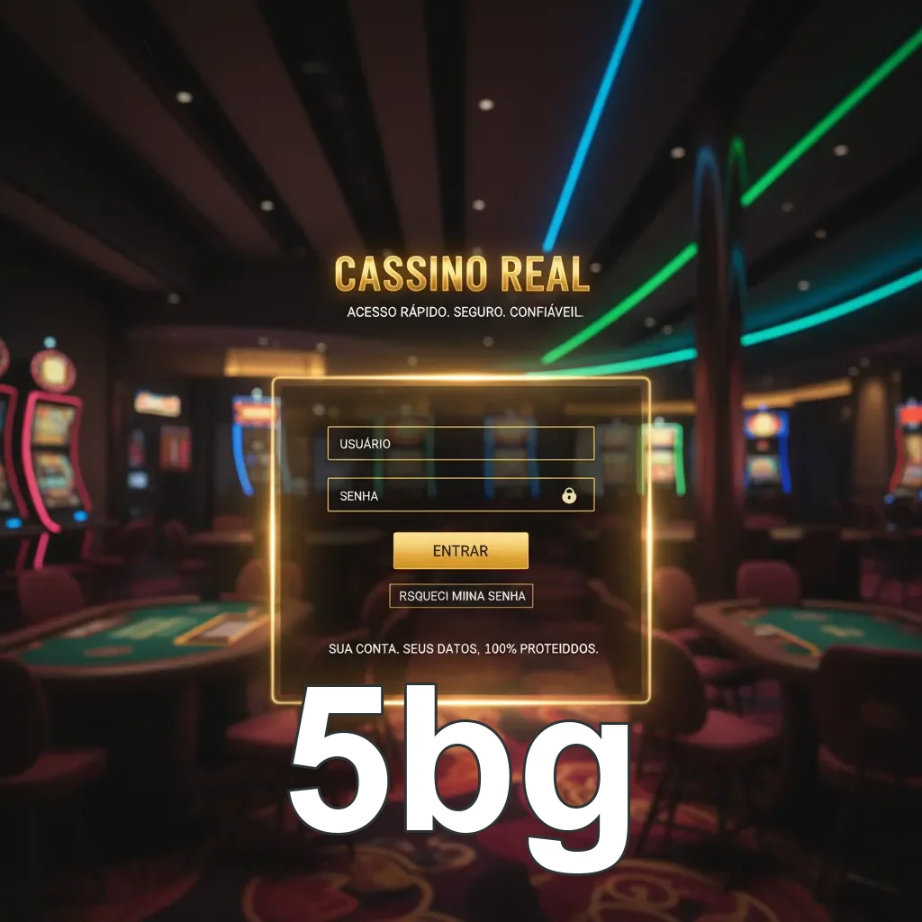 Tela de login do cassino 5bg com opção de acesso rápido.