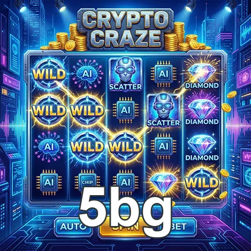 Slots de Crypto Craze no 5bg com elementos gráficos vibrantes.