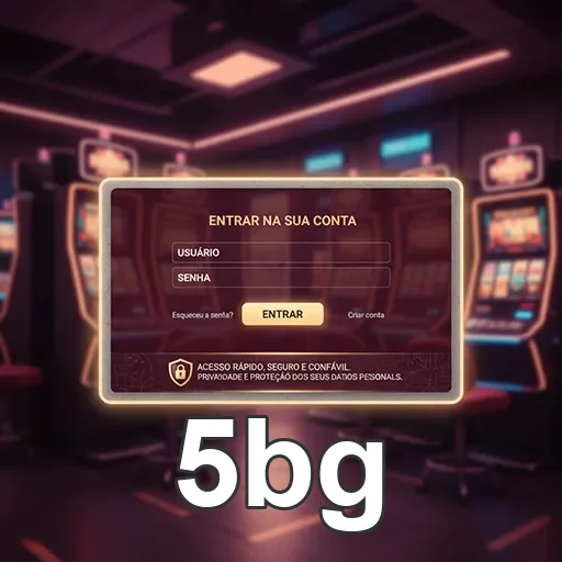 Tela de login do 5bg com slots ao fundo.
