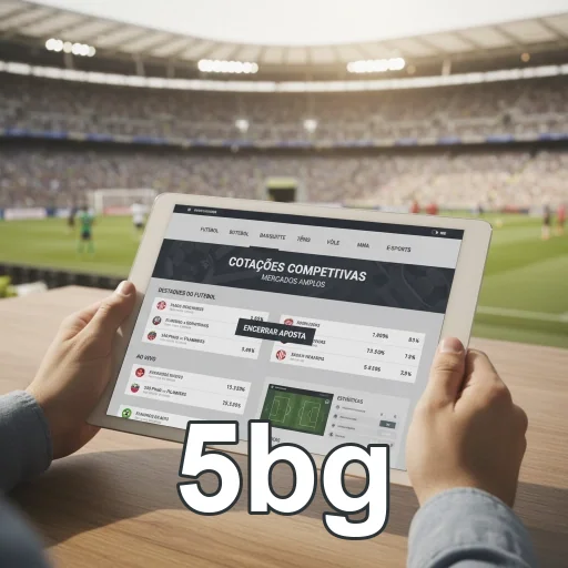 Usuário acessa cotações da 5bg em tablet durante jogo.
