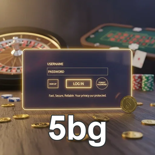 Tela de login da 5bg para apostas esportivas.