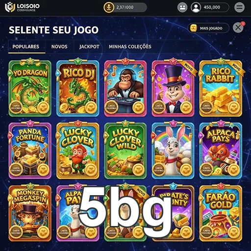 Tela de jogos de slots VIP disponíveis no 5bg.