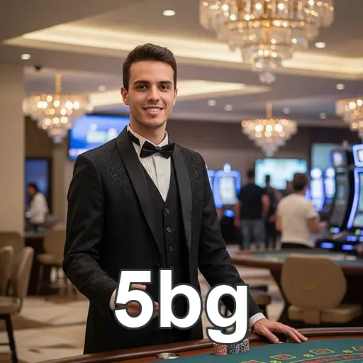Jogador vestido elegantemente em ambiente da 5bg.