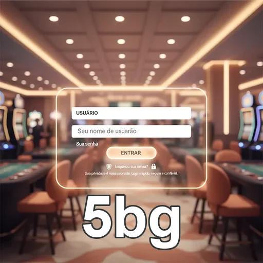 Tela de login do 5bg, com opções de acesso seguro.