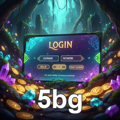 Tela de login do 5bg em meio a uma paisagem mágica.