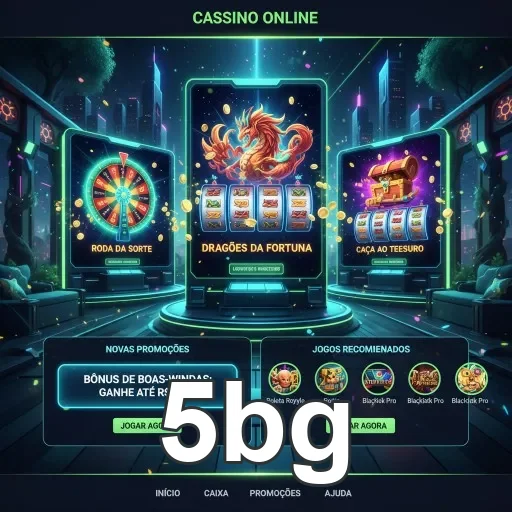 Interface do 5bg exibe promoções de cassino online.