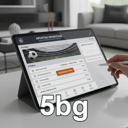 Celular mostrando apostas esportivas no site 5bg.