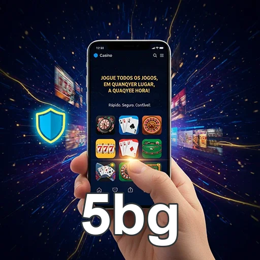 Interface do aplicativo 5bg com slots e jogos acessíveis.