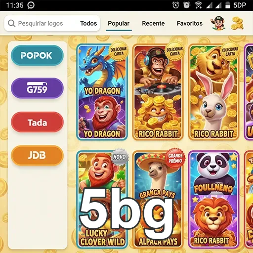 Interface do 5bg mostrando jogos populares para usuários VIP.