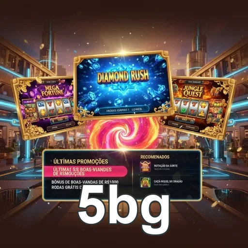 Imagem mostra jogos populares e promoções na plataforma 5bg.