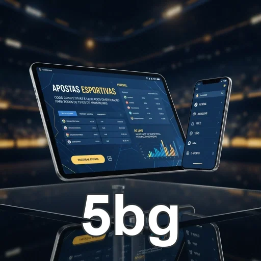 Tela de apostas esportivas da 5bg em tablet e smartphone.