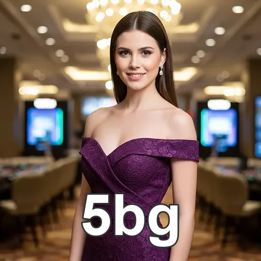 Modelo em ambiente de cassino mostrando 5bg com elegância.