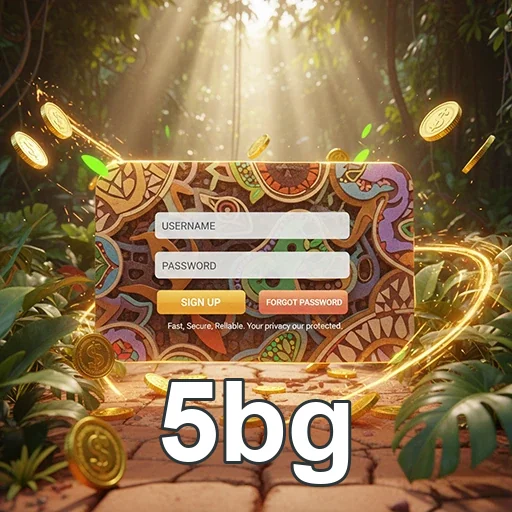 Tela de cadastro do 5bg com campos de usuário e senha.